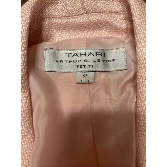 Tahari Women's Pink 2 Button Career Blazer Jacket Size 6P - Picture 5 of 8